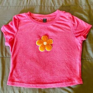 Cute y2k Pink and Orange baby tee